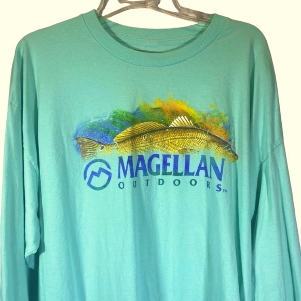 Magellan Outdoors Big Men FishGear Size 3XL Graphic Long Sleeve Spellout T-shirt